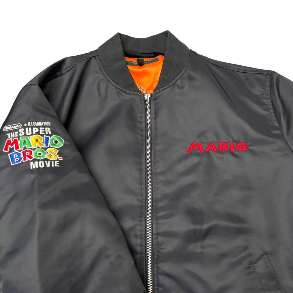 Super Mario Bros Movie Cast Crew Rag & Bone Bomber Jacket Large Nintendo